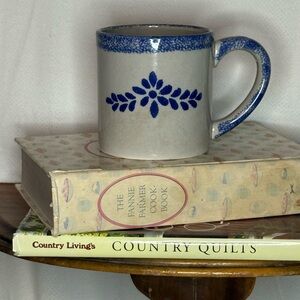 Classic Blue Floral Stoneware Mug - Home Dining